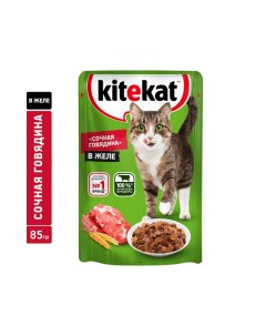 Корм для кошек говядина в желе пауч 85г Kitekat