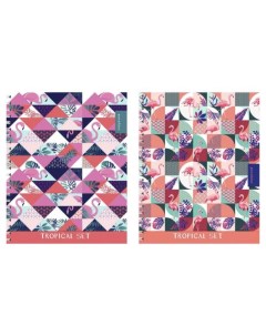 Тетрадь Фламинго и геометрический орнамент клетка 48 листов Проф-пресс