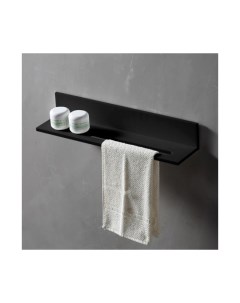 Полочка с полотенцедержателем для ванной комнаты Stein AS1655MB черная матовая Abber