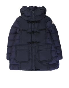 Пуховик с капюшоном и декоративными пуговицами Moncler enfant