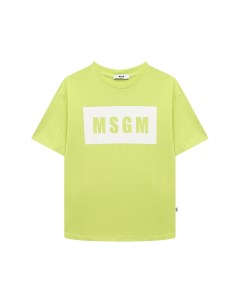 Хлопковая футболка Msgm kids