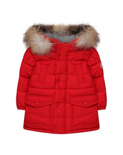 Пуховик с меховой отделкой на капюшоне Moncler enfant