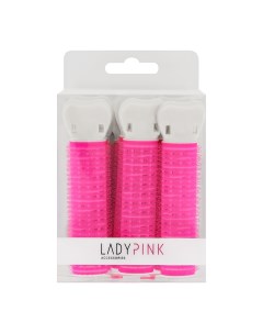 Бигуди для волос липучки с зажимом 6 шт Lady pink