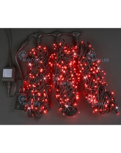 Гирлянда светодиодная красная с мерцанием 24B LED провод черный IP54 Rich led