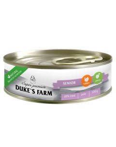 Корм для кошек для пожилых паштет индейка яблоко банка 100г Duke's farm