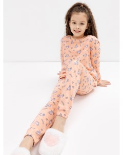 Пижама для девочек лонгслив брюки в розовом цвете с единорогами Mark formelle