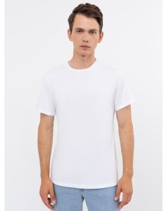 Прямая однотонная футболка белого цвета из хлопка Mark formelle