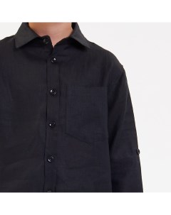 Чёрная рубашка из льна Liqlo