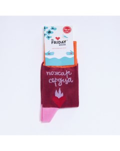 Красные носки Пожар сердца Friday socks