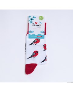 Красные носки со снегирями Friday socks