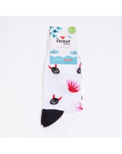 Белые носки с чёртиками Friday socks