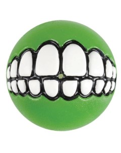 Мяч с принтом зубы и отверстием для лакомств GRINZ лайм L Rogz