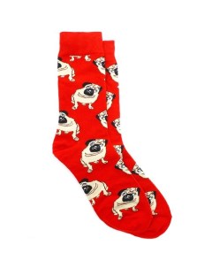 Носки Мопсы 40 45 красные Krumpy socks