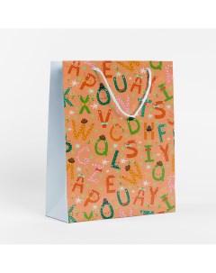 Пакет подарочный Алфавит 25 5x36 см цвет оранжевый Симфония