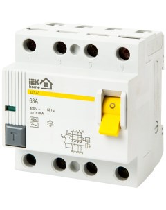 УЗО ВД1 63 3P N 63 A 30 мА 4 5 кА AC MDV10 4 063 030 Iek home