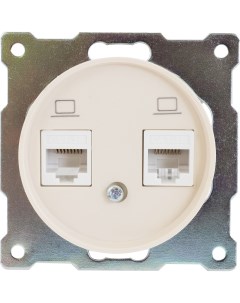 Розетка компьютерная двойная встраиваемая Onekey Florence RJ45 UTP cat 5e цвет бежевый Onekeyelectro