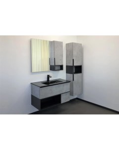 Мебель для ванных комнат Франкфурт 00 00006503 91 см подвесная серая черная матовая Comforty