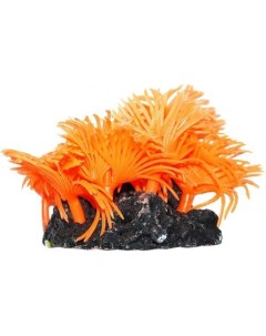 Коралл аквариумный Актинии солнечные оранжевые силиконовый 10 см Уют
