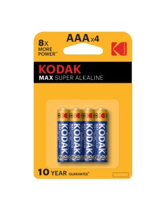 Батарейка Мax ААА мизинчиковая LR03 1 5 В 4 шт Б0005124 Kodak