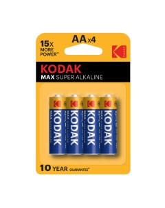 Батарейка Мax АА пальчиковая LR6 1 5 В 4 шт Б0005120 Kodak