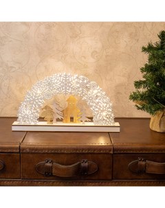 Новогоднее украшение фигура деревянная 504 021 Рождественская сказка 44 5х6х24 см свечение теплое бе Neon-night