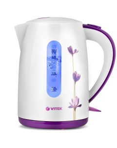 Чайник электрический VT 7011W 1 7 л белый фиолетовый Vitek