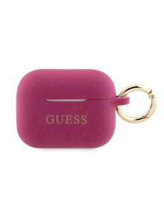 Чехол для Airpods Pro 2 с кольцом Fuchsia Guess