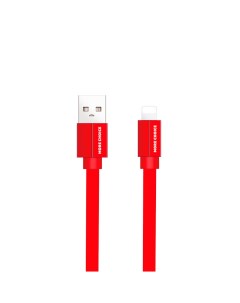 Дата кабель K20i USB 2 1A для Lightning 8 pin плоский нейлон 1м Red More choice