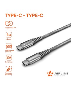 Кабель Type C Type C поддержка PD 1м черный ACH CPD 27 Airline