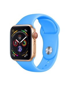 Ремешок силиконовый для часов Apple Watch 38 40 голубой Aks-guard