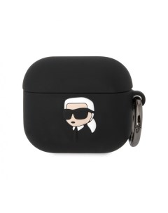 Чехол с карабином Silicone case NFT 3D Karl для AirPods 3 Черный Karl lagerfeld