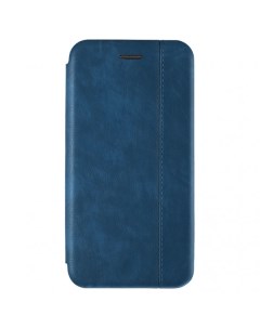 Кожаный чехол книжка 2 для Xiaomi Redmi Note 9 10X Темно синий Open color