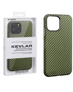 Чехол для iPhone 12 Pro Max Kevlar Green K-doo