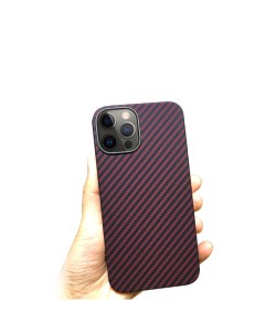 Чехол Kevlar для iPhone 12 pro max арамид ударопрочный ультратонкий красный K-doo