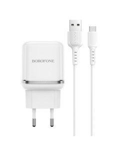 Сетевое зарядное устройство Borofone BA36A High 5V 3A QC3 0 кабель Type C белое Basemarket