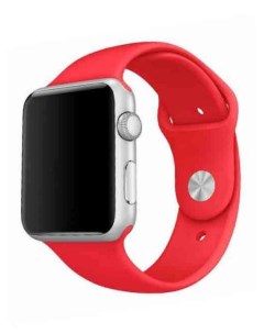 Ремешок силиконовый для часов Apple Watch 42 44 красный Aks-guard