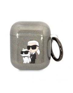 Чехол TPU Glitters NFT Karl Choupette для AirPods 1 2 Черный Karl lagerfeld