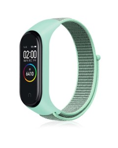 Ремешок для умного смарт браслета Xiaomi Mi Band 6 зеленый Mypads nylon