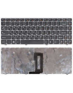 Клавиатура для ноутбука Lenovo IdeaPad Z450 Z460 Z460A Z460G черная с серой рамкой Оем