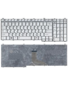 Клавиатура для ноутбука Toshiba Satellite P205 S6237 серебристая шлейф по центру Оем