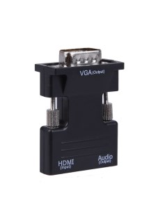 Конвертер переходник HDMI to VGA звук audio Jack Черный Daprivet