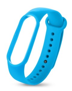 Ремешок силиконовый для фитнес браслета Xiaomi Mi Band 5 голубой Aks-guard