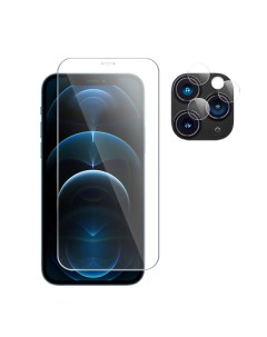 Гибридное защитное стекло на экран и камеру Apple Iphone 12 Pro Brozo