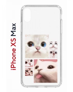 Чехол на iPhone XS Max с принтом Kruche Print Коты бампер с защитой камеры