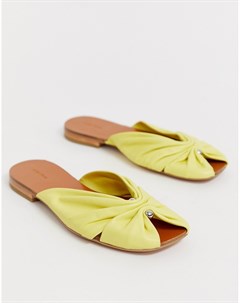 Светло желтые кожаные сандалии с квадратным носком & other stories