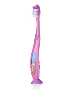 Зубная щетка Brush Baby FlossBrush BRB216 с присоской розовая от 6 лет Brush-baby