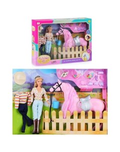 Кукла 8038 с одеждой и лошадкой в коробке Defa lucy