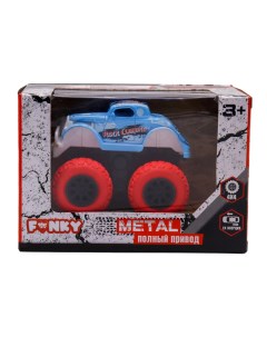 Машинка инерционная die cast на полном приводе с красными колесами 14 5 см Funky toys