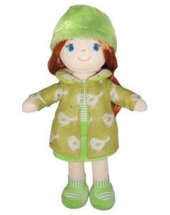 Кукла Рыжая в зелёном пальто мягконабивная 36 см Creation manufactory