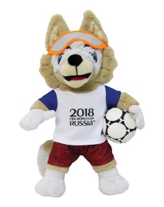 Мягкая игрушка FIFA 2018 Волк Забивака плюшевый 24 см в подарочной коробке Fifa-2018 world cup